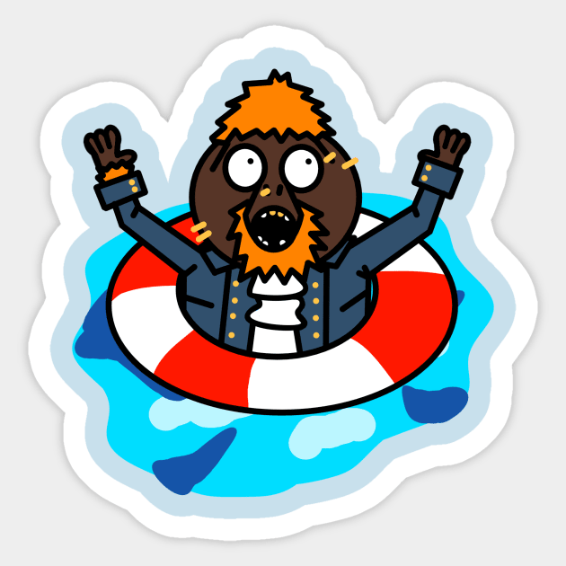 An Overboard Orangutan Sticker by MacSquiddles